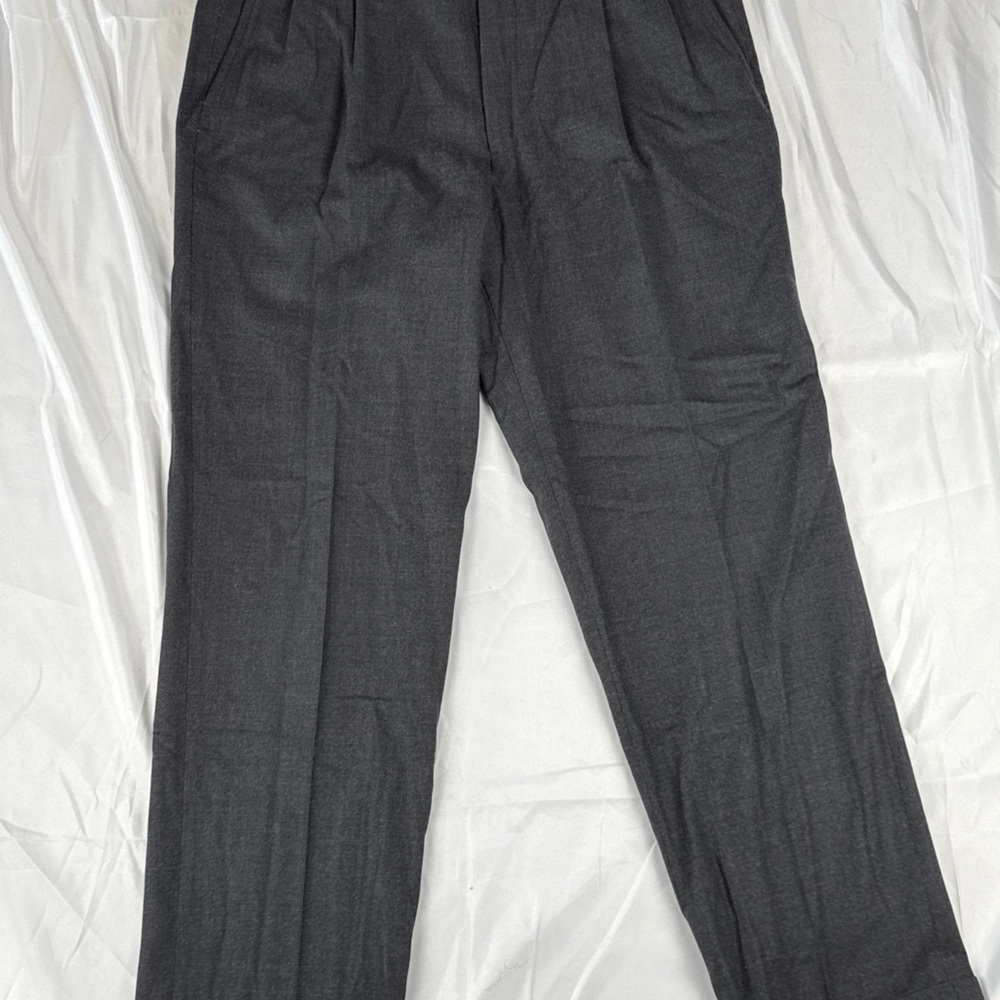 Brooks Brothers Vintage Men's Charcoal Dress Pants Pleated Cuffed Size 32